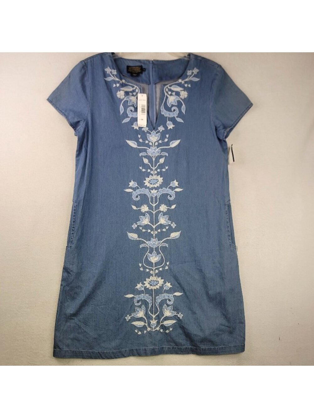 Pendleton Heritage Tala Floral Embroidered Denim Dress S Blue Festival Indie